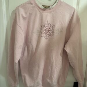 Vintage Pink Snowflake Women's Sweater